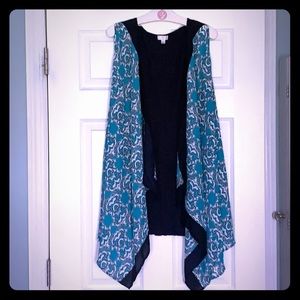 Teal Handkerchief Hem Vest